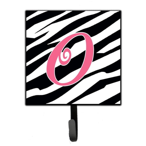 Letter O Initial Zebra Stripe and Pink Leash or Key Holder