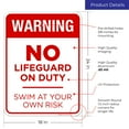 thumbnail image 3 of Pool Sign, No Lifeguard On Duty Sign,, 3 of 8