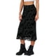 thumbnail image 4 of Falda Floral INSPIRE CHIC para Mujer, Falda Midi Elegante de Malla con Cintura Alta para Otoño Invierno, Talla S, Negro, 4 of 6