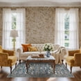 thumbnail image 2 of 3x6 Washable Entryway Area Rugs: Vintage Easy To Clean Kitchen Rug Runner Soft Non Slip Floor Mat Indoor Farmhouse Carpet For Bathroom Living Room Bedroom Printed Hallway Runners(3x6 Floral/blue), 2 of 7