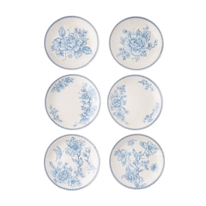 The Pioneer Woman Agatha Appetizer Plates, Blue, Set of 6