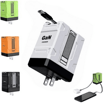 2 in 1 GaN Charger 120w, 2025 New Scalable Retractable 120w Fast Charger Module, All in 1 Foldable Charging Adapter Wall Plug for Phone, Tablet, Laptops (White)