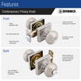 thumbnail image 4 of Brinks Contemporary Privacy Doorknob, Satin Nickel, 4 of 7