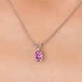 thumbnail image 3 of Gem Stone King 10K White Gold Pink Pendant Necklace for Women | 0.46 Cttw | Gemstone Birthstone | Oval 6X4MM | With 18 inch Chain, 3 of 6