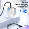 thumbnail image 3 of Cargador de teléfono de 28 W Carga rápida 3.0 USB Cargador de pared de carga rápida Adaptador de corriente, 3 of 6