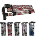 thumbnail image 3 of New Folding Walking Stick Adjustable Aluminium Floral Walking Cane For Hiking Camping Durable Mobility Aid, 3 of 3