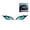 C, variant on Cat Eyes Car Stickers, 3D Stereo Reflective Eyes Stickers, 3D Car Auto Rear View Mirror Windows Stickers, Waterproof Funny Decals for Truck SUV Car Body Window Bumper - Green