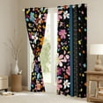 thumbnail image 3 of jejeloiu Cute Flower Daisy Curtains Pack of 2 (42x84 Each),Rustic Floral Curtains Blackout,Colorful Polka Dots Bedroom Curtains For Girls,Luxury Bedroom Decor, 3 of 6