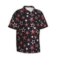 thumbnail image 2 of Hawaiian Shirt For Men, Red Star Mens Button Down Short Sleeve Shirt, Summer Beach Shirts For Men, 2 of 2