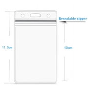 10 Pcs Vertical ID Badge Holders PVC Clear Sealable Waterproof Plastic Protector Holder Name Tags Badge Holders