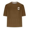 thumbnail image 4 of Elvqul Mens Workout Tee Shirts Short Sleeve T-Shirts Athletic Pullover Crew Neck Print Brown Shirts for Men Casual, 4 of 4