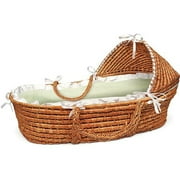 Honey Hooded Moses Basket With Sage Ging
