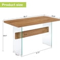 thumbnail image 2 of Ivinta Modern White Dining Table with Glass Legs for 4/6, 55 inches Rectangular Dinner Table for Dining Room, Living Room (Brown), 2 of 7