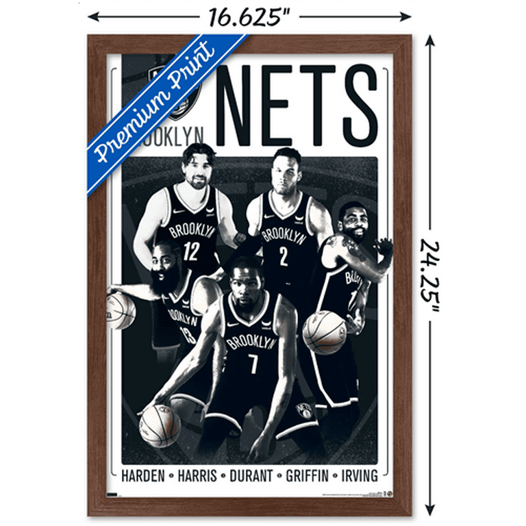 NBA Brooklyn Nets - Team 21 Wall Poster, 14.725 x 22.375, Framed 