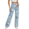 thumbnail image 3 of QATAINLAV Y2K Straight Leg Jeans for Women Casual High Waisted Denim Pants Vintage Graphic Printed Jean Trousers with Pockets Sky Blue M, 3 of 6