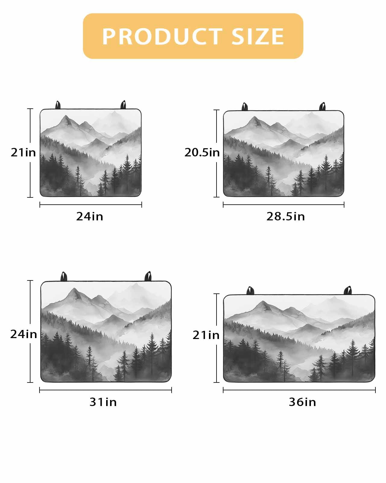 nqOlkjepod Large Induction Cooktop Protector Mat 36"x21", Black Mist Forest Stove Top Covers for Electric Stove, Vintage Natural Mountain Landscape Stove Burner Cover Mats, Glass Top Stove Cover