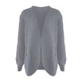 thumbnail image 4 of Jxximdong Fashion Coat for Women, Chunky Knit Open Front Sweater Long Sleeve Button Loose Short Cardigan Outerwear Coats, Women's Coats Gray, 4 of 4