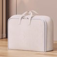 thumbnail image 2 of Oggfader Heavy Duty Extra Large Storage Bag with Reinforced Handles - Double Zipper, Collapsible Waterproof Cotton Tote for Moving, College Dorm, Travel (70x30x50cm, Beige), 2 of 9