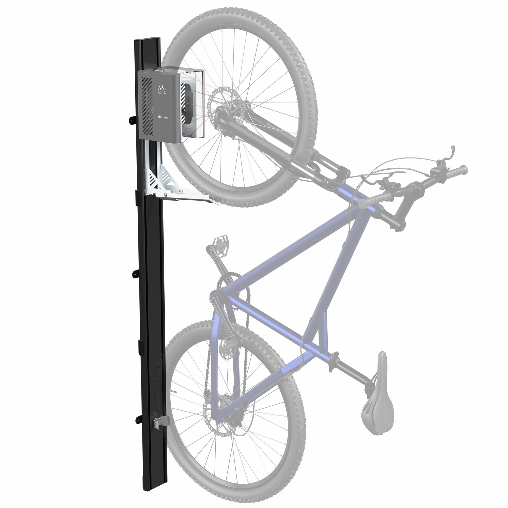 MonTEK Vertical Wall Bike Stand – Automatic Lift, Heavy-Duty (Holds 71 Lbs), Fits 24–29" Tires, Freestanding Indoor Storage – Black & Orange