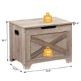 thumbnail image 4 of Storage Chest, Lift Top Storage Trunk with 2 Safety Hinges, Barn Style Organizer, Wooden Entryway Bench with Seat Cushion, Large Storage Chest for Entryway, Bedroom, Living Room, 4 of 9