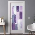 thumbnail image 3 of Non-Adhesive Static Cling Window Tint, Purple Grey White Window Privacy Film Frosted, Abstract Modern Oil Painting Geometric Insulated Windows Frosted Films for Living room, 35.4 x 78.7 Inches, 3 of 9
