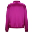 thumbnail image 5 of UVEASISHA Long Sleeve Zipper Jackets for Women Cropped Silk Satin Bomber Jacket Fall Casual Party Clubwear Outwear Purple L, 5 of 7