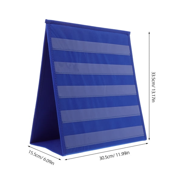 ETHZZLE Desktop Pocket Chart in Blue with Multiple Pockets for Classroom and Study Organization