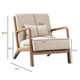 thumbnail image 4 of Bonzy Home Solid Wood Armchair, Mid-Century Accent Chair Set of 2 Living Room, Beige, 4 of 6