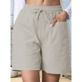 thumbnail image 6 of Omen Casual Shorts Drawstring Comfy Elastic Waist Shorts Summer Pull on Short with Pockets M, 6 of 7