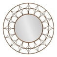thumbnail image 3 of Kate and Laurel Avoca Modern Ornate Round Wall Mirror, 28 x 28, Bronze, Decorative Wall Decor with Circle Mirror and Unique Metal Lattice Outer Frame for Textured Visual Design, 3 of 8