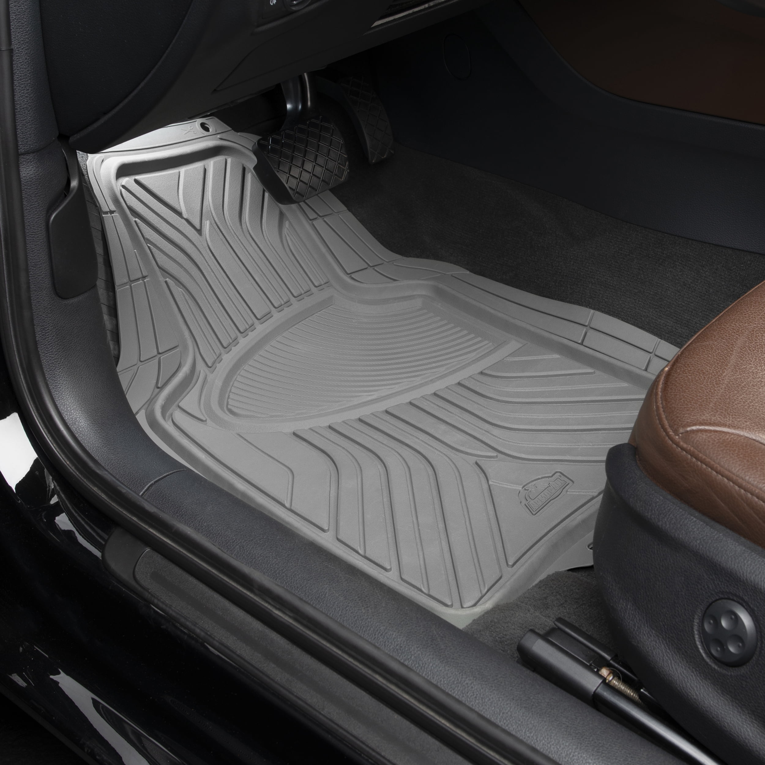 Armor All 4 Piece Rubber All-Season Trim-to-Fit Floor Mats Gray, 78847WDC
