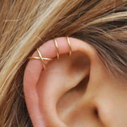 5Pcs/Set No Pierced Cross C Shaped Ear Clip Earrings Punk Ear Cuff Earrings Ear Wrap Earcuff Fake Cartilage Earring Jewelry