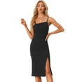 thumbnail image 1 of Vestido AjustadoTubo de Oficina con Dobladillo Dividido y Tirantes Finos Disfraz de Halloween para Mujer Negro M, 1 of 6