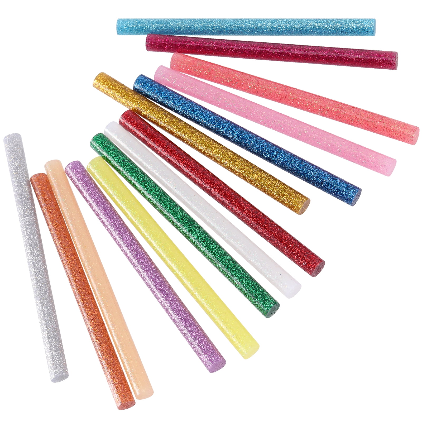 KINJOEK 280 PCS 0.28 x 3.9 Inch Colored Mini Glitter Hot Melt Glue