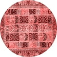 thumbnail image 1 of Ahgly Company Indoor Round Abstract Red Modern Area Rugs, 5' Round, 1 of 4