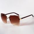 thumbnail image 4 of Gafas de sol sin montura para mujer de gran tamaño Tonos Mujeres Flat Top Marrón claro degradado TONES gafas de sol de las mujeres, 4 of 5