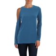 thumbnail image 3 of Rachel Roy Womens Solid One Shoulder Blouse, Blue, X-Small, 3 of 3
