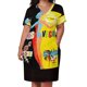 thumbnail image 2 of Vestido Vintage de LAS VES para mujer con bolsillo ropa holgada estampado de turismo publicitario moda de cumpleaños, 2 of 6