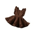 thumbnail image 2 of Douhoow Toddler Girl Suspender Skirts Solid Color Corduroy Sleeveless Ruffles Skirt, 2 of 9