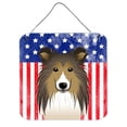 thumbnail image 1 of Drapeau Américain & Sheltie Mur Ou Porte Suspendus Imprimés, 1 of 1