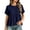 01 Navy, variant on Fewfanhot Womens Clothes Summer Babydoll Tops Oversized Short Sleeve Crewneck T Shirts Casual Loose Plus Size Tunics