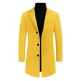 thumbnail image 5 of INSPIRE CHIC Men's Coat Notched Lapel Single Breasted Mid-Weight Long Sleeve Coat 2XL Golden Yellow, 5 of 7