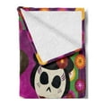 thumbnail image 2 of Hispanic Soft Flannel Fleece Throw Blanket, Traditional Sugar Skulls with Mexican Folk Items and Flowers Cartoon, Cozy Plush for Indoor and Outdoor Use, 50" x 70", Multicolor, by Ambesonne, 2 of 5