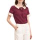 thumbnail image 1 of INSPIRAR CHIC Blusas de Polka Dots con Cuello de Muñeca en Contraste de Manga Corta S Rojo Oscuro, 1 of 6