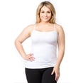 thumbnail image 2 of 3 Women White Cami Tank Top Spaghetti Strap Shirt Camisole Basic Layer Plus Size, 2 of 4