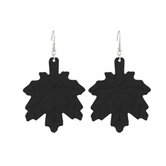 Laser Cut Maple Leaf Wood Earrings for Women Fall Jewelry Accessories