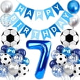thumbnail image 1 of Set de decoración de fiesta con tema de fútbol con globo número 7, 1 of 7