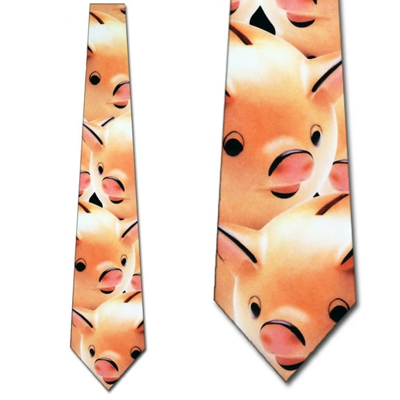 Piggy Bank Necktie Mens Tie by Ralph Marlin