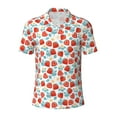 thumbnail image 2 of Daiia Strawberries Pattern Men’s Polo Shirts,Solid Deck Shirt,Classic Fit, Breathable Cotton Polo for Casual and Sport Wear-Large, 2 of 7
