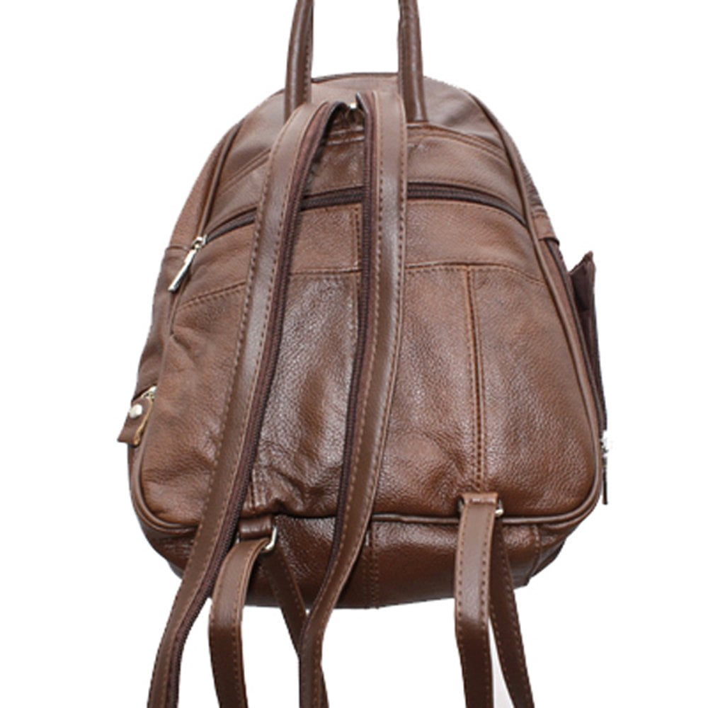 Leather Backpack Purse Mid Size & Convertible into single strap sling Bag or Backpack wearing Multiple Organizer Pockets